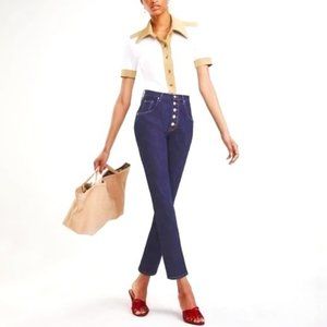 NWT TOMMY HILFIGER ZENDAYA Cindy High Waist Crop Skinny Jean Black 25 MSRP $139